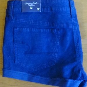 NWT American Eagle Blue Cord Short Shorts - 12